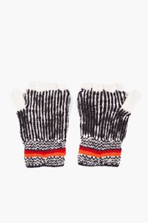 Band Of Outsiders Charcoal Striped Alpaca Oaxa Mittens for men