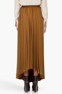 Kenzo Long Bronze Pleated Skirt for women