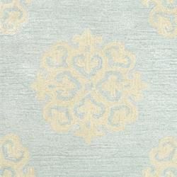 Handmade Soho Medallion Light Blue New Zealand Wool Rug (2 x 3