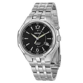 Seiko Mens Stainless Steel Kinetic Power Reserve Watch