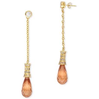 vermeil clear champagne cz briolette earrings msrp $ 175 00 today $ 45