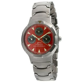Gino Franco Mens Red Dial Calendar Watch Today $87.99