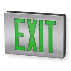 Lithonia LE S 1 G 120/277 EL N SD Exit Sign with Battery Back Up, 1.3W, Grn