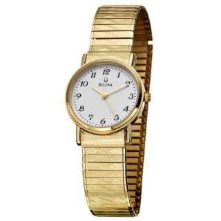 Bulova Womens Goldplated Stainless Steel Expansion Bracelet Watch
