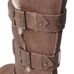 Bearpaw Womens Taylor Suede Sheepskin lined Buckled Boots