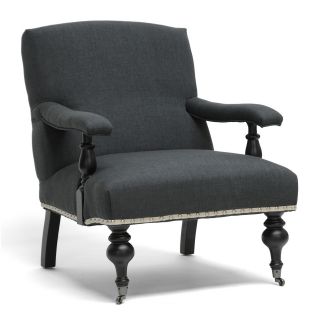 Baxton Studio Galway Gray Linen Arm Chair Today $400.99 Sale $360.89