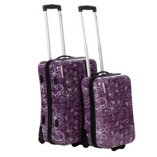 Benzi Printed 2 piece Hardside Spinner Checked/Carry On Luggage Set