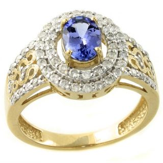 Beverly Hills Charm 14k Yellow Gold Tanzanite and 1/2ct TDW Diamond