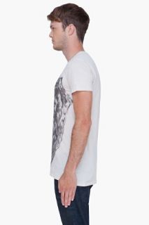 Balmain Cream Lion Impression T shirt for men