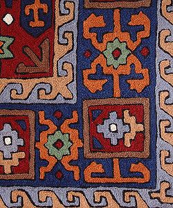 Bokhara Style Kilim Chain stitched Rug 4 x 6 (Kashmir)