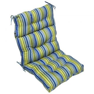Outdoor Poolside Stripe High Back Chair Cushion