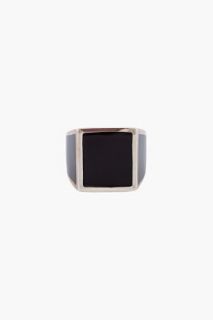Maison Martin Margiela Silver & Black Cubed Ring for men