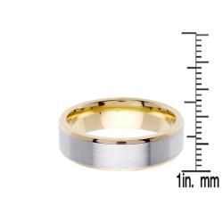 14k Two tone Gold Mens Wedding Band
