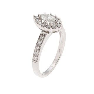 14k White Gold 3/5ct TDW Marquise Diamond Engagement Ring (H I, I1 I2