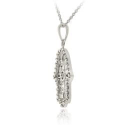 DB Designs Sterling Silver Diamond Accent Filigree Hamsa Necklace