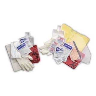 Approved Vendor 3ZDW1 Biohazard Spill Kit, Pull String Bag, Red