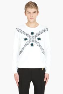 Markus Lupfer White Large Cross Bugs Sweatshirt for men