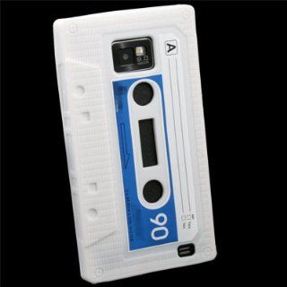 White Cassette Silicone Skin Case For Samsung Galaxy S2