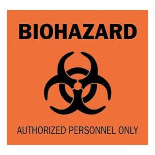 Brady 84217 Biohazard Sign, 10 x 14In, BK/ORN, SURF