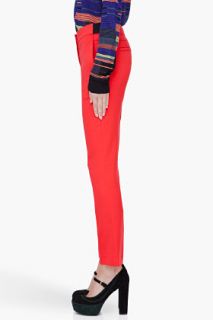 Proenza Schouler Straight Leg Red Wool Pants for women