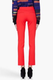 Proenza Schouler Straight Leg Red Wool Pants for women