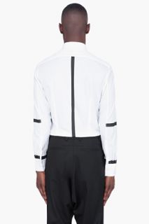 Neil Barrett White Slim Rubber Stripe Shirt for men