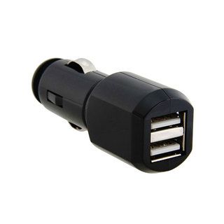 Eforcity Black 2 port USB Car Charger w/ LED Light