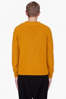 Marni Mustard Wool Deep V neck Sweater for men