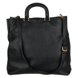 Prada BR4617 Black Leather Tote Bag