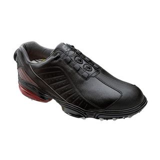 FootJoy Mens FJ Sport Black/ Black/ Crimson Golf Shoes with BOA
