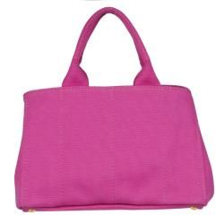 Prada Pink Canvas Tote Bag