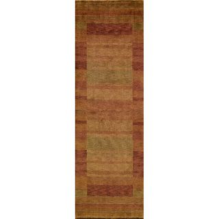 Hand loomed Loft Rust Gabbeh Border Wool Rug (26 x 8) Today $129.99