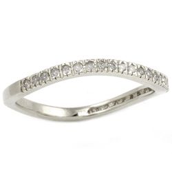 Beverly Hills Charm Silver 1/6ct TDW Curved Diamond Band MSRP $125.00