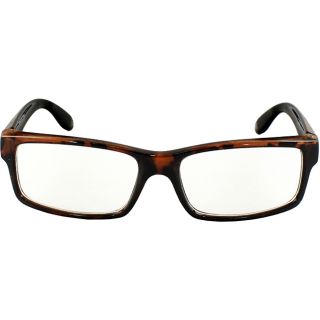 Unisex 470 Brown Leopard Rectangle Frame Fashion Sunglasses with Clear