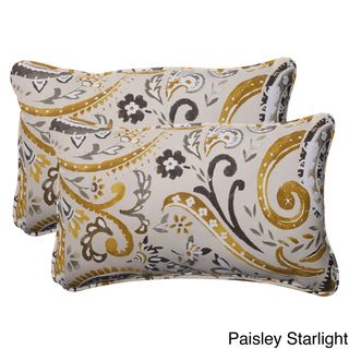 Pillow Perfect Outdoor Paisley Corded Rectangular Throw Pillows (Set