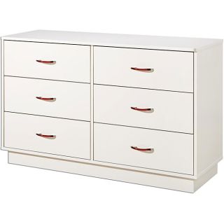 Pure White Contemporary 6 drawer Dresser