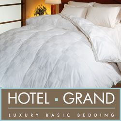 Hotel Grand Euro Check 550 Thread Count Hungarian Goose Down Comforter